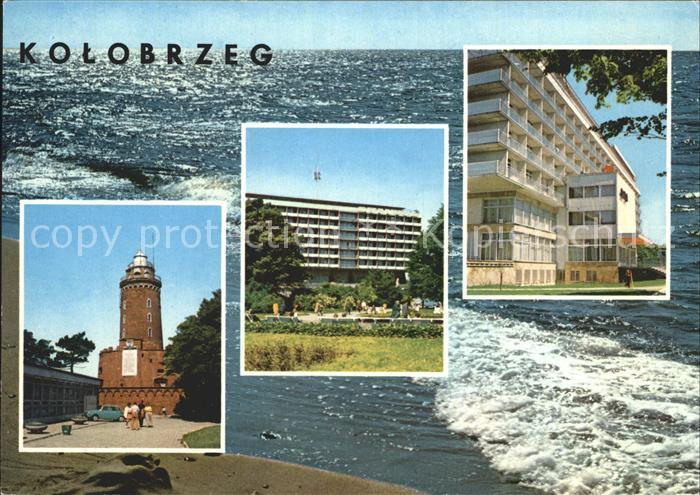 Kolobrzeg Polen Leuchtturm Strand