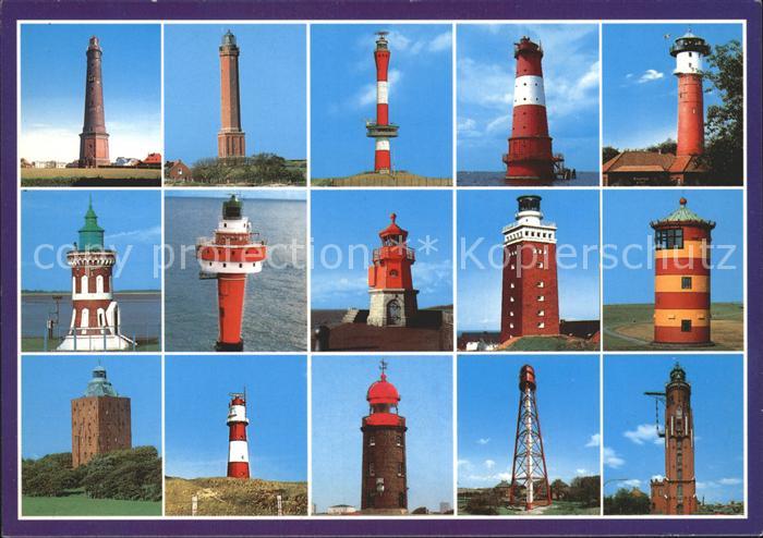 Leuchtturm Lighthouse Nordsee Borkum Norderney Wangerooge Alte Weser