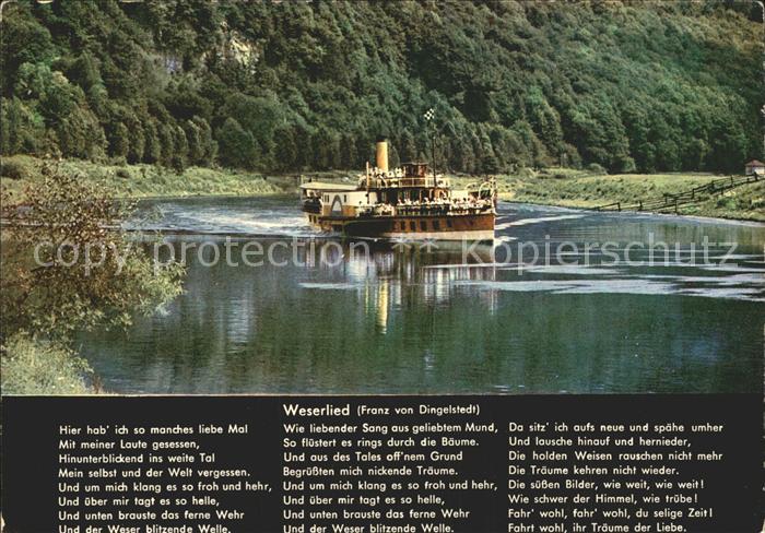 Dampfer Seitenrad Weserlied Franz von Dingelstedt