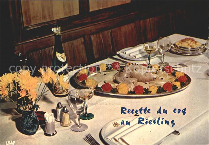 Lebensmittel Recette Coq au Riesling