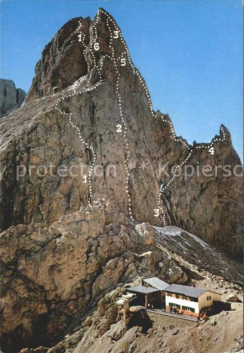 Bergsteigen Klettern Route Dolomiti Forcella Sassolungo Langkofelscharte