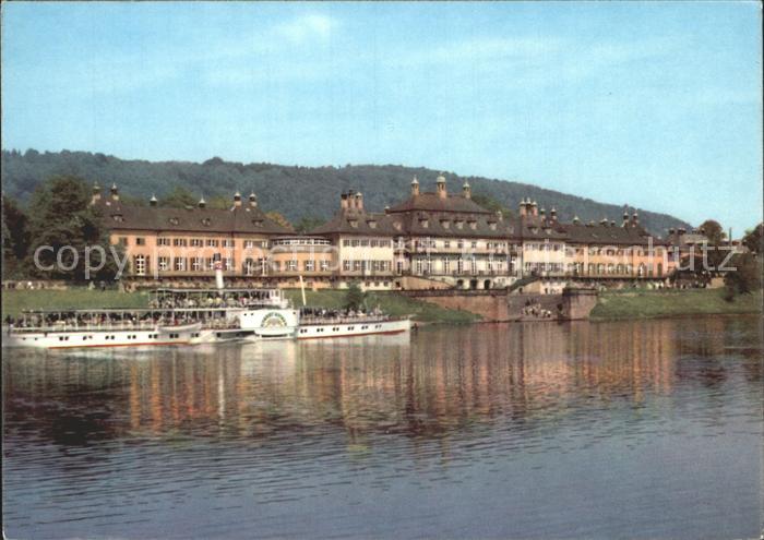 Dampfer Seitenrad Kurort Rathen Schloss Pillnitz Elbansicht