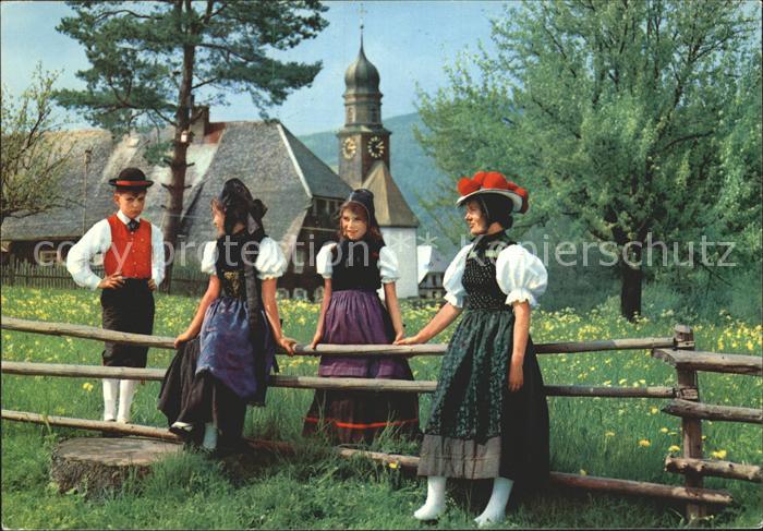 Trachten Schwarzwald Bollenhut - P O S T K A R T E -