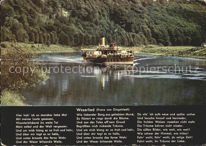 Dampfer Seitenrad Weserlied Franz von Dingelstedt