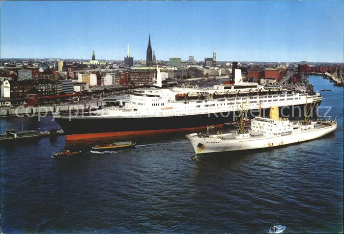 Dampfer Oceanliner Queen Elizabeth 2 Hamburg ueberseebruecke