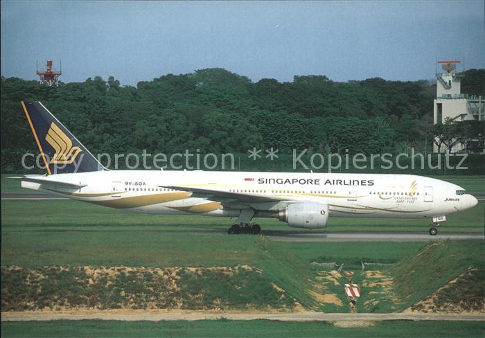Flugzeuge Zivil Singapore Airlines 50th Anniversay Markings Boeing 777-212/ER 9V