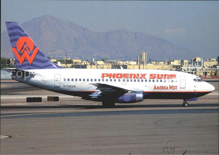 Flugzeuge Zivil America West Phoenix Suns colours Boeing 737-112 N708AW