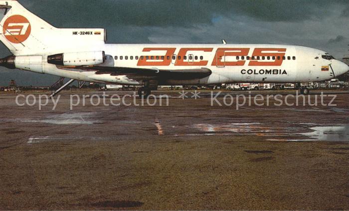 Flugzeuge Zivil AIRBORNE POSTCARD No.118 Boeing 727-46 HK-3246X c/n 18879 of ACE