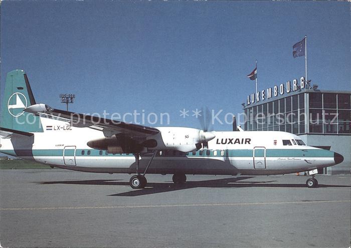 Flugzeuge Zivil Luxair Fokker F-50 Luxembourg