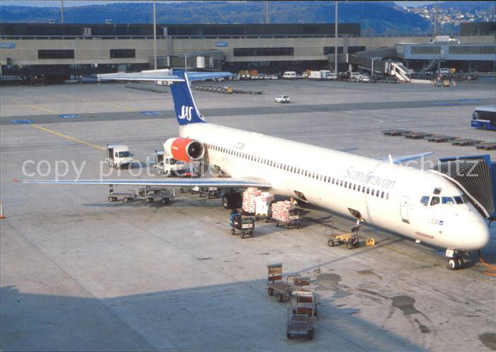 Flugzeuge Zivil Airport Impressions ZRH McDonnell Douglas MD-82 SAS LN-RLF Zueri