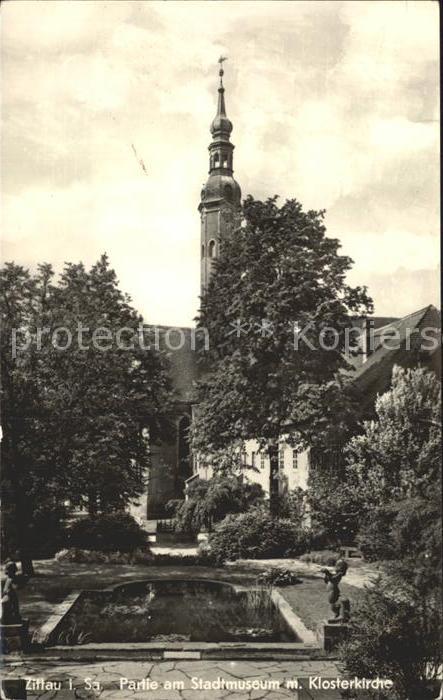 Zittau Partie am Stadtmuseum mit Klosterkirche
