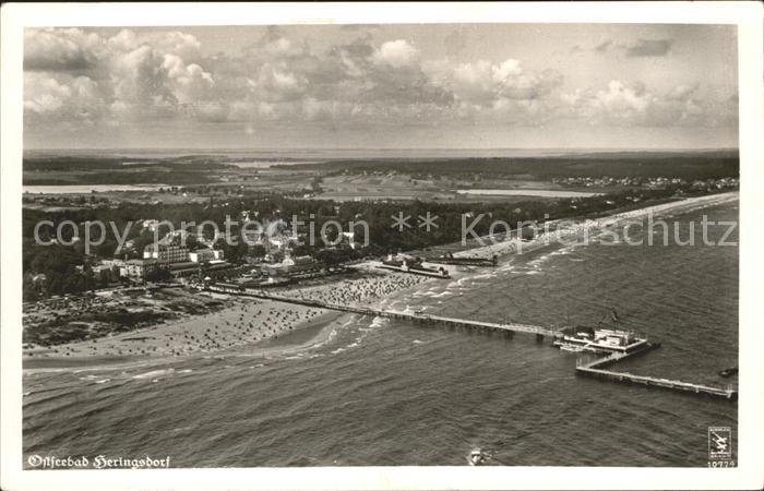 Heringsdorf Ostseebad Usedom Fliegeraufnahme mit Seebruecke