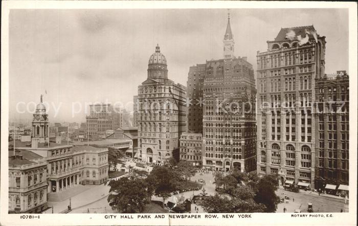 New York City City Hall Park and Newspaper