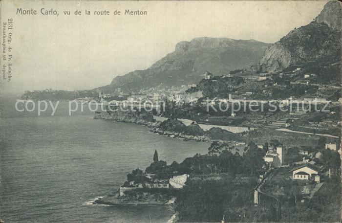 Monte-Carlo Fliegeraufnahme Vu de la route de Menton