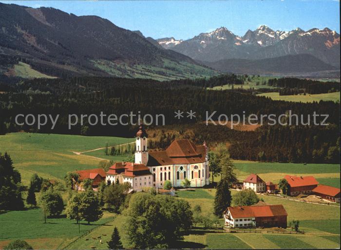 Steingaden Oberbayern Fliegeraufnahme Die Wies Wallfahrtskirche