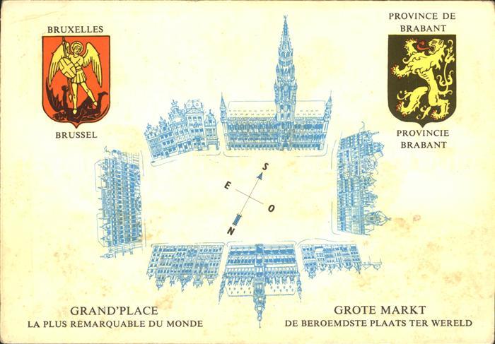 Bruessel Bruxelles Grote Markt mit Wappen