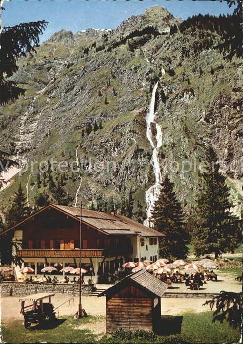 Oberstdorf Berggasthof Oytalhaus mit Wasserfall