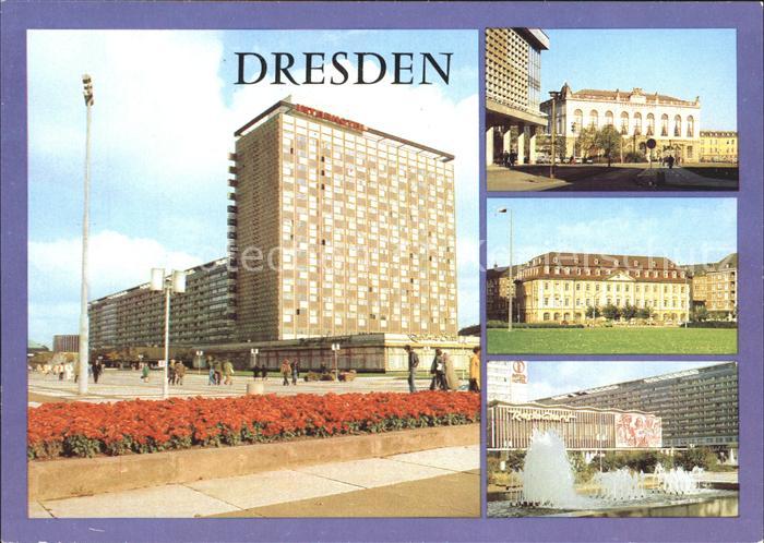 DRESDEN Elbe Interhotel Newa Johanneum Hotel-Gewandhaus Springbrunnen Prager Str