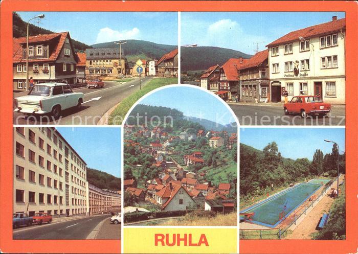 Ruhla Platz des Friedens Gasthaus zur Traube Uhrenkombinat Schwimmbad