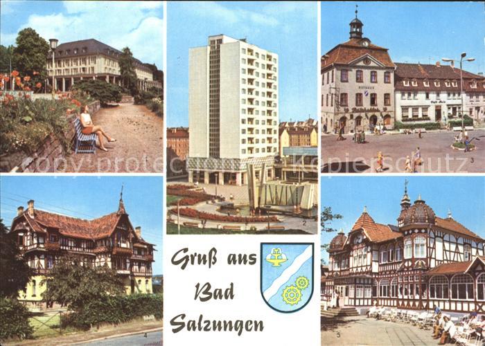 Bad Salzungen Kuhrhaus Hochhaus am Leninplatz Markt Gradierwerk