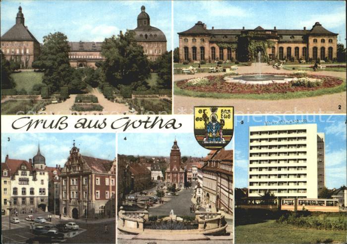 Gotha Thueringen Schloss Friedenstein Orangerie Rathaus Markt Leninplatz