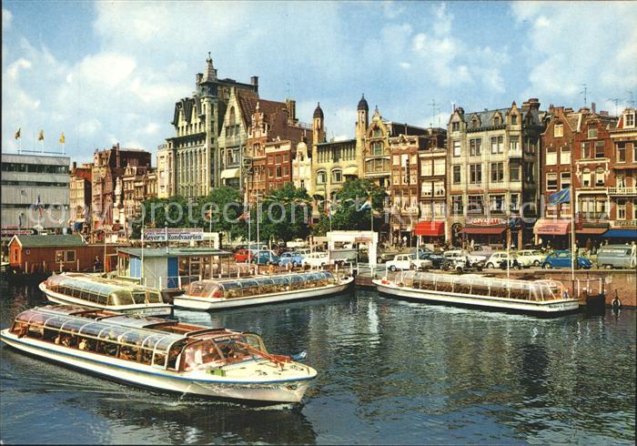 Amsterdam Niederlande Touristen-Boote Damrak