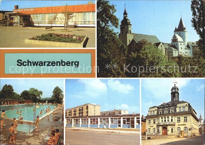 Schwarzenberg Erzgebirge Schloss Kirche Freibad Hotel Haus der Einheit