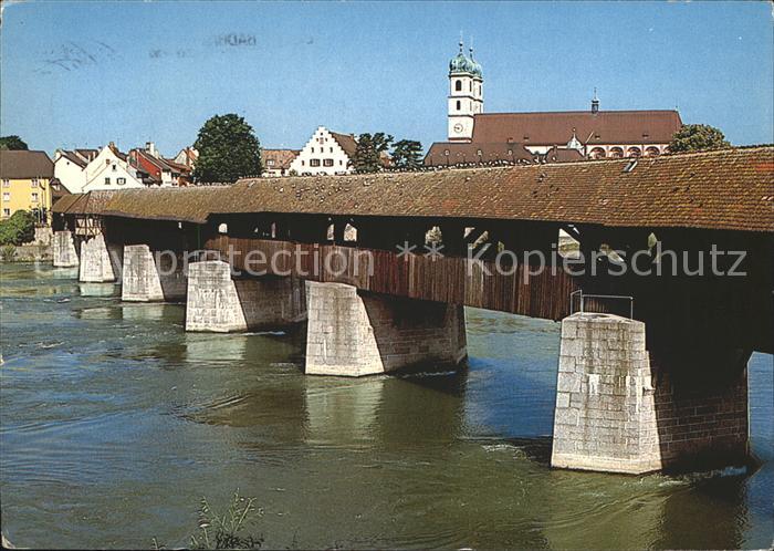 Bad Saeckingen alte Holzbruecke am Hochrhein
