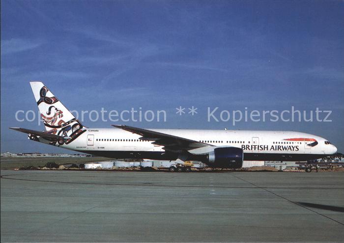 Flugzeuge Zivil British Airways Whale Rider colours Boeing B-777 G-VIIN