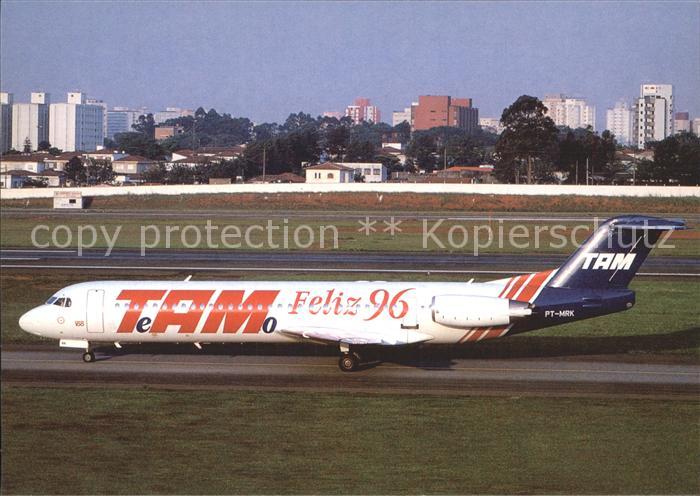 Flugzeuge Zivil TAM Te Amo Feliz 96 colours Fokker 100 PT-MRK c/n 11440