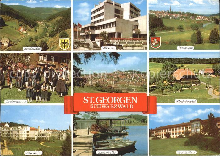 St Georgen Schwarzwald Nussbachtal Rathaus Trachtengruppe  Krankenhaus