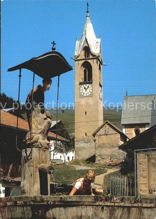 Serfaus Tirol Seilbahn zum Koelner Haus Brunnen Kirche