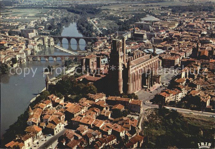 Albi Tarn Fliegeraufnahme mit Basilika Sainte Cecile