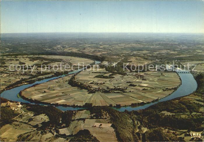Tremolat Fliegeraufnahme Dordogne Flussschleife
