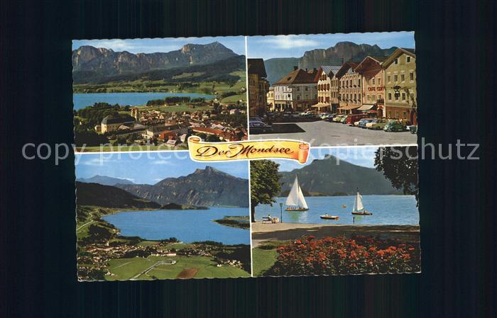 Mondsee Salzkammergut mit Schober und Drachenwand Schafberg Seepromenade