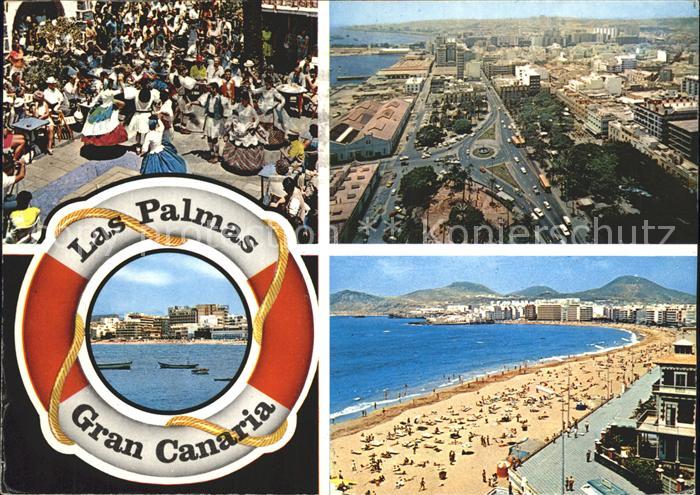 Las Palmas Gran Canaria Volkstanz Strand Fliegeraufnahme