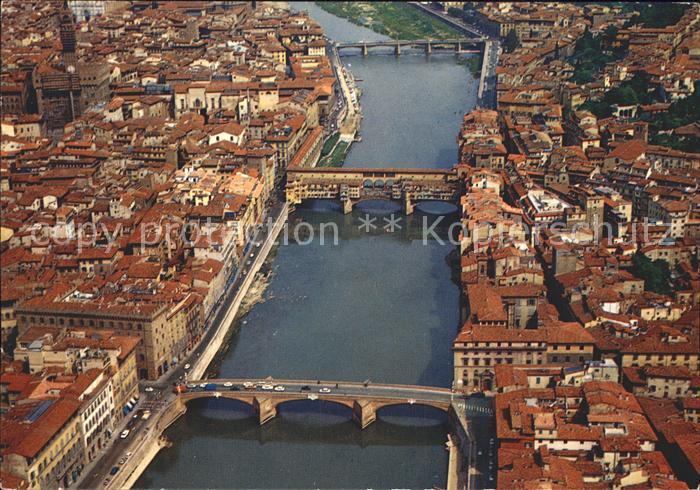 Firenze Florenz Fliegeraufnahme mit Bruecken