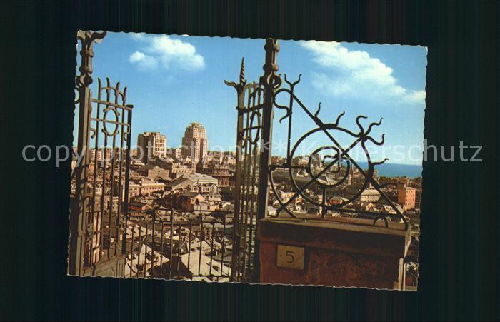 Genova Genua Liguria mit Hochhaeusern Blick vom Castelletto aus