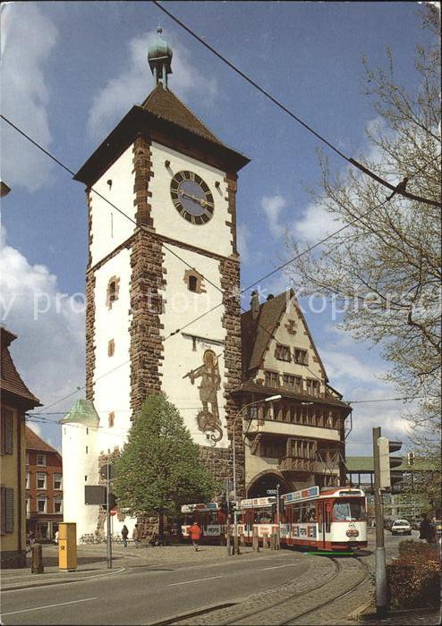 Freiburg Breisgau Schwabentor mit Strassenbahn
