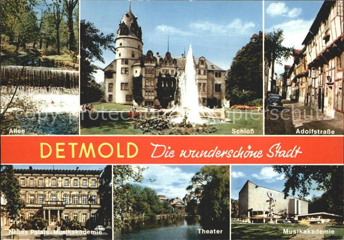 Detmold Adolfstrasse Musikakademie Schloss Allee Neues-Palais Theater