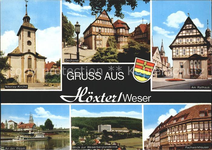 Hoexter Weser Kirche Weserpartie Klinik