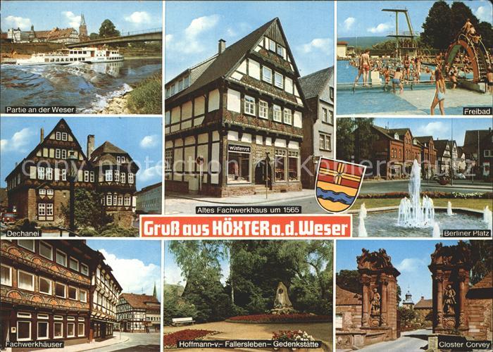 Hoexter Weser Freibad Berliner-Platz Dechanei Weserpartie Kloster-Corvey