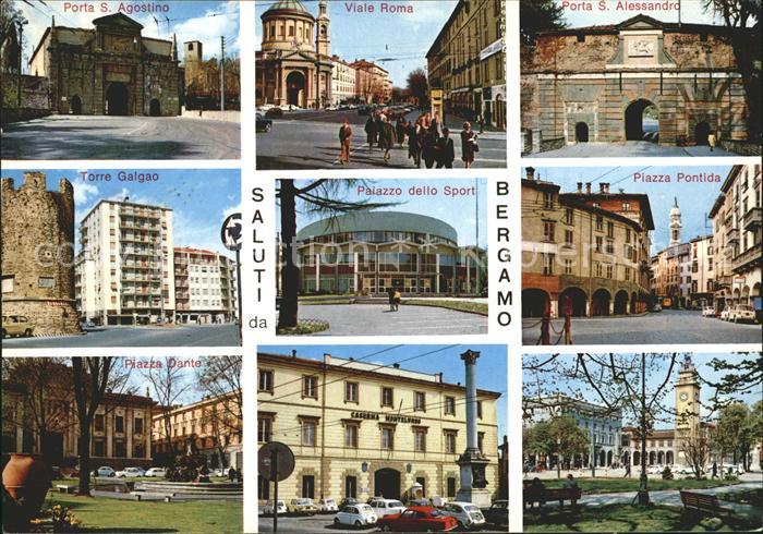 Bergamo Piaza Pontida Dante Torre Galgao Porta S Agostino