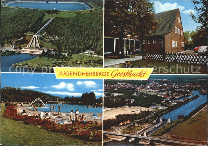 Geesthacht Elbe Jugendherberge Fliegeraufnahme Schwimmbad