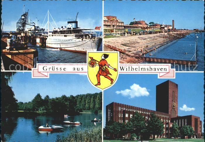 Wilhelmshaven  CITY Hafen Faehre Motorboot Gebaeude