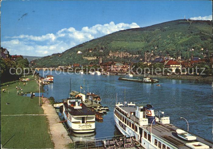 Heidelberg Neckar Rechte Neckarufer Schloss Faehre