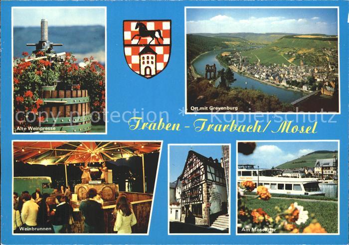 Traben-Trarbach Grevenburg alte Weinpresse Moselufer Weinbrunnen