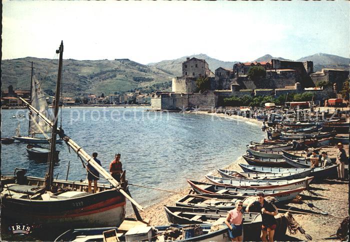 Collioure Barques peche Chateau Templiers