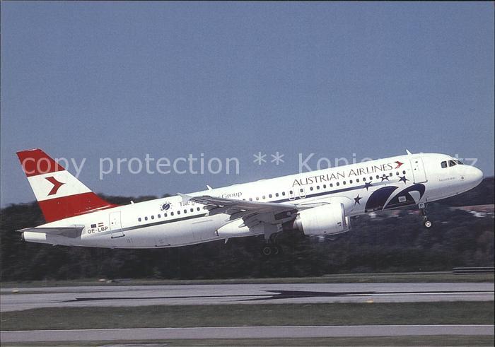 Flugzeuge Zivil Austrian Airlines Qualiflyer Group colours Airbus A320-214 OE-LB