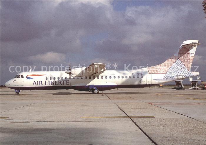 Flugzeuge Zivil Airlinair Air Liberte colours Pyramide du Louvre Aerospatiale AT